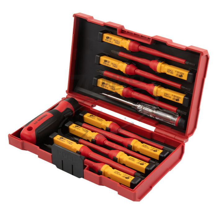 KENDO VDE szigetelt csavarhúzó készlet 12+1r. SL+PH+PZ+TX+fázisceruza - Image 1