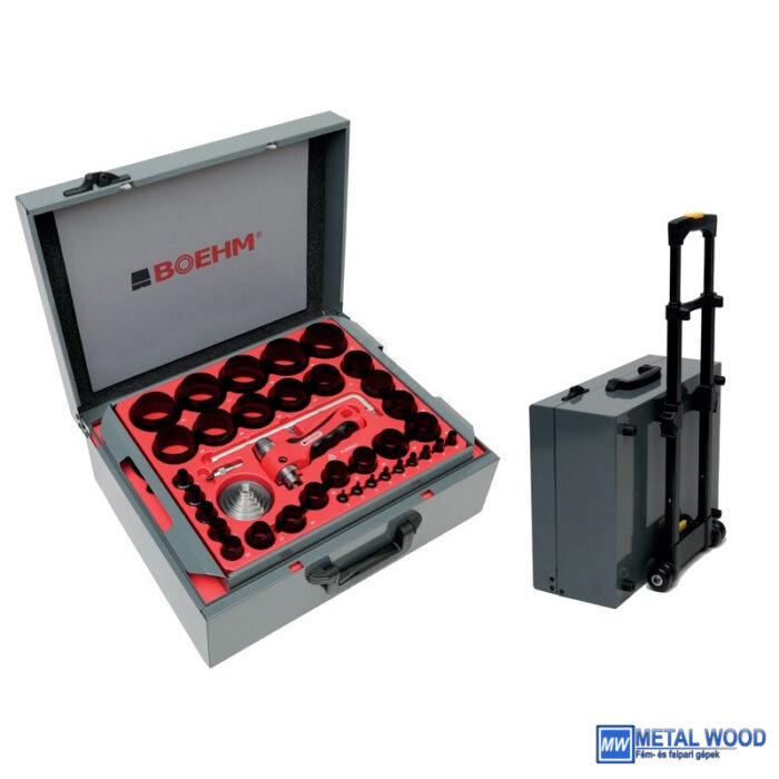 BOEHM XXL tömítéskivágó készlet 54+6r. 2-100/420mm körzővel + kofferkocsi - Image 1