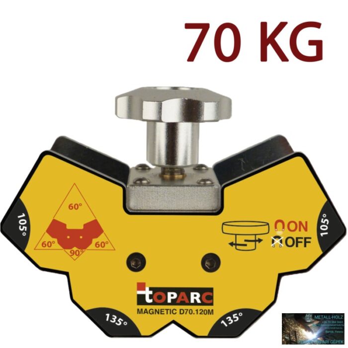 MÁGNESES SZÖGBEÁLLÍTÓ (DEMAGNETIZÁLHATÓ) - 70 KG - GYS D70.120M - Image 1