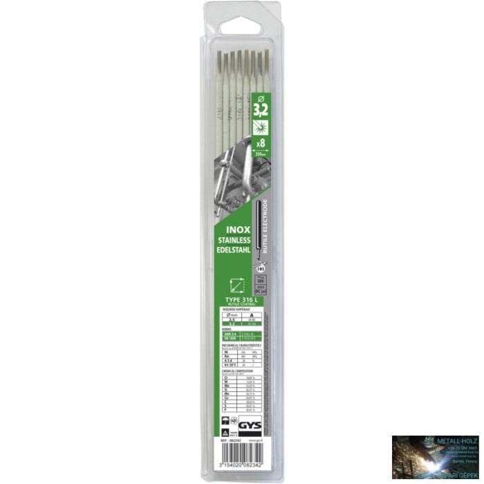 INOX 316L - 3.20 GYS 8 SZÁL - SAVÁLLÓ HEGESZTŐ ELEKTRÓDA - Image 1