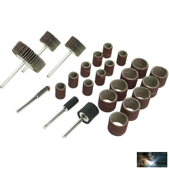 Lamellás kerekek és csiszolószalagok, 24 db-os készlet, Mini csiszolók és gravírozókhoz - Image 1