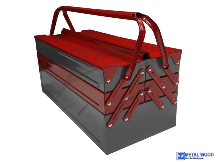 Fém szerszámos láda 430x200x200 5 rekesz - Image 1