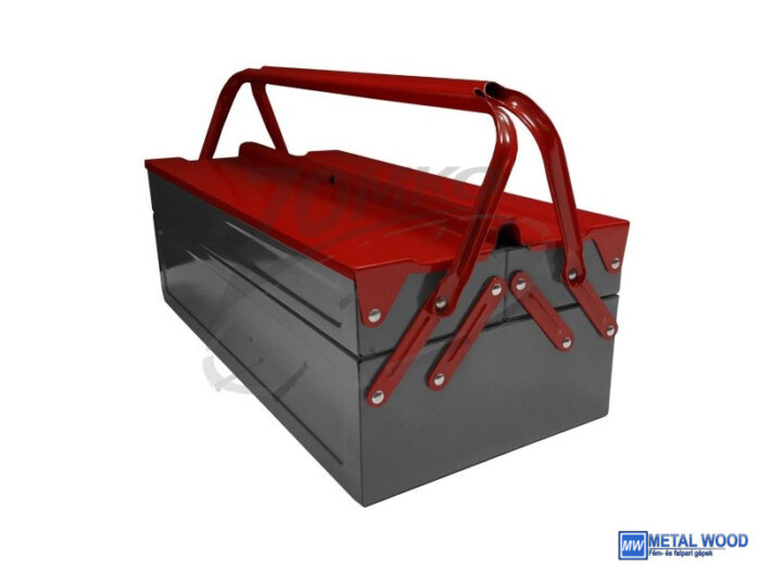Fém szerszámos láda 430x200x150 3 rekesz - Image 1