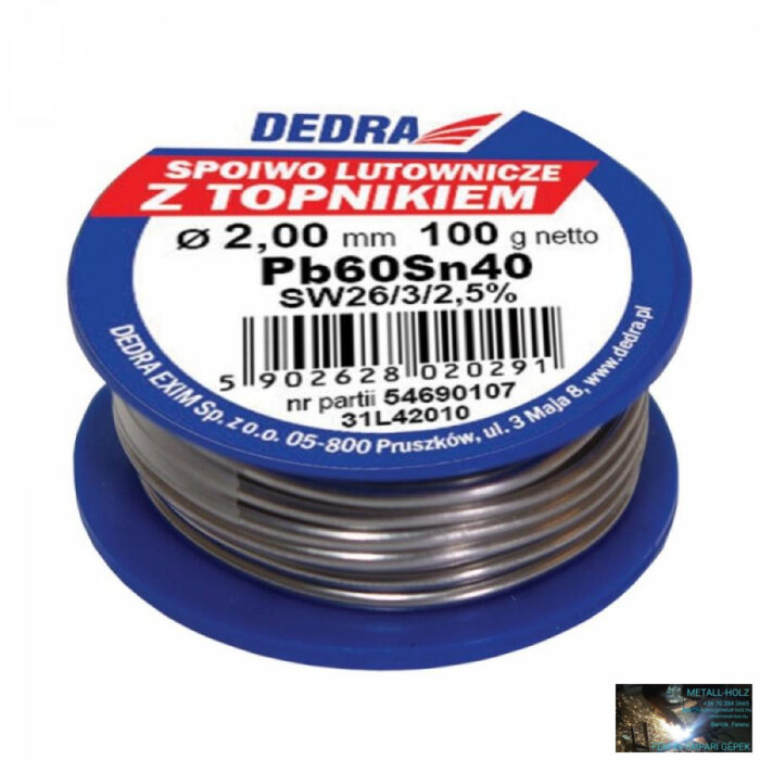 Forrasztódrót folyasztószerrel, 2.0mm, 100g, 40%SN, Pb60Sn40 - Image 1