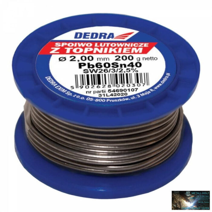 Forrasztódrót folyasztószerrel, 2.0mm, 200g, 40%SN, Pb60Sn40 - Image 1
