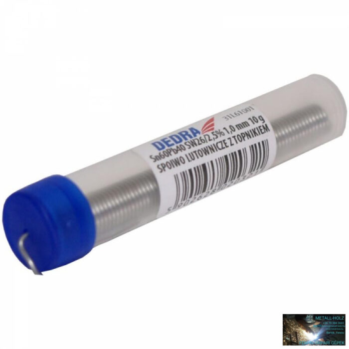 Forrasztódrót folyasztószerrel,1,00 mm, fiola 10g Sn60Pb40 SW26/3/2,5% - Image 1