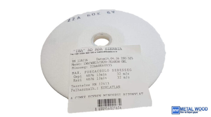 150x16x20 6A60K5V31 Iba 4511/2 Homorú tányér alakú köszörűkorong Iba 32050012 - Image 1