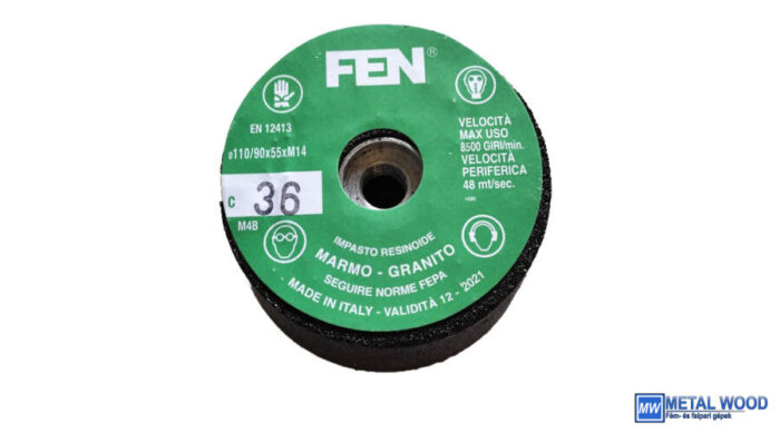 110/90x55xM14 1C 36 Bakelit MTC FEN Menetes kúpos fazék alakú bakelit köszörűkorong FEN 34030030 - Image 1