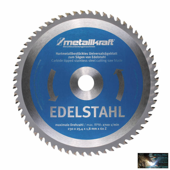 Metallkraft körfűrésztárcsa rozsdamentes acélhoz 230 x 1.8 x 25.4 mm - Image 1