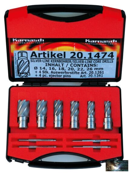 Metallkraft Koronafúró klt. Silver-Line 25; átm. 12/14/16/18/20/22m; 19mm weldonszár