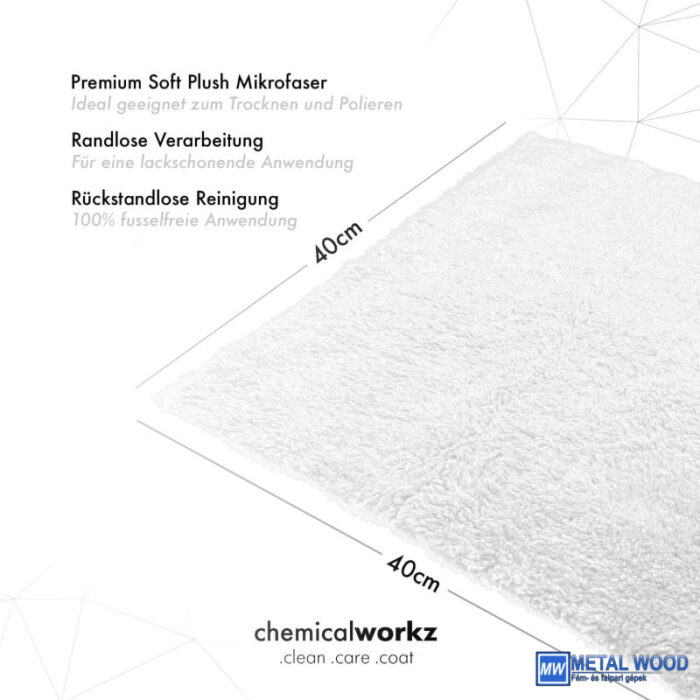 ChemicalWorkz Szegélymentes Prémium Törlőkendő 500GSM 40×40 Fehér - Image 2