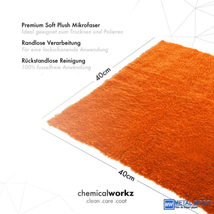 ChemicalWorkz Szegélymentes Prémium Törlőkendő 500GSM 40×40 Narancs - Image 2