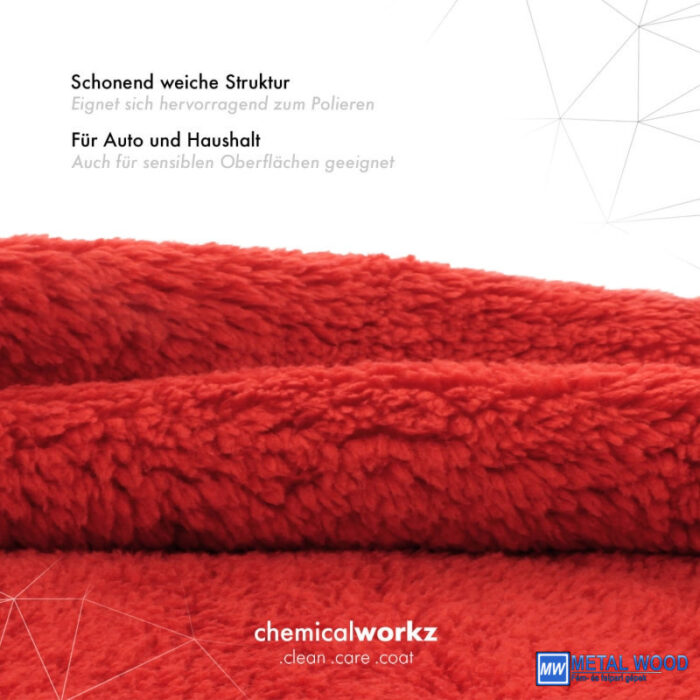 ChemicalWorkz Szegélymentes Prémium Törlőkendő 500GSM 40×40 Piros - Image 3