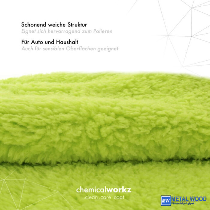 ChemicalWorkz Zöld Szegélymentes Puha Prémium Törlőkendő 500GSM 40×40 Zöld - Image 3