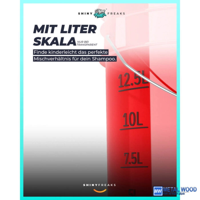 ChemicalWorkz Mosóvödör Fedéllel Piros 19L Ultra Clear Buckets - Image 3