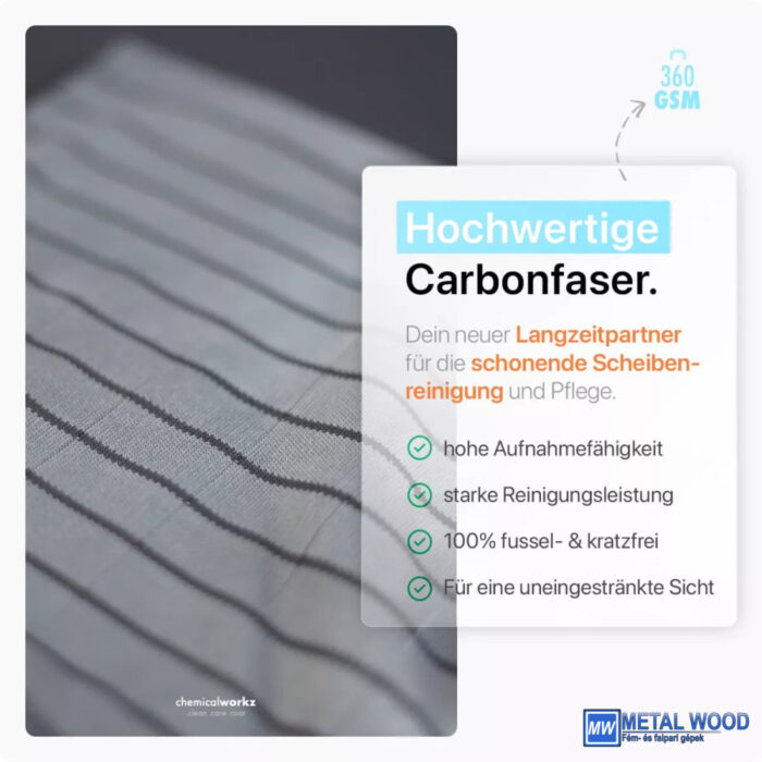 ChemicalWorkz Üvegtörlő Szénszálas Prémium 360GSM 40×40 5db - Image 3