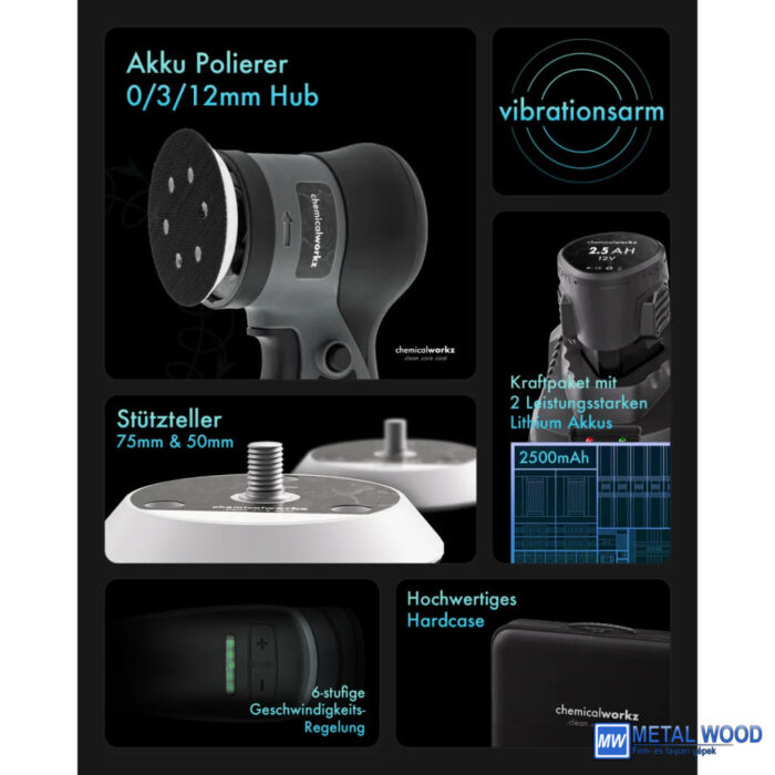 Chemicalworkz DA12 EVO Akkus Excenteres Polírozógép - Image 3