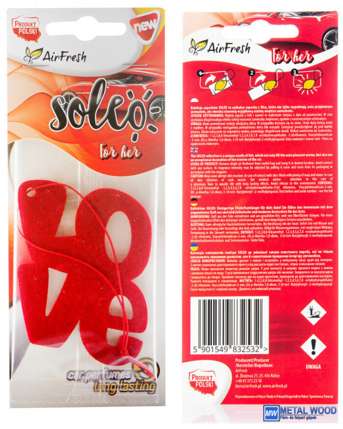 Airfresh SOLEO For her Autóillatosító - Image 1