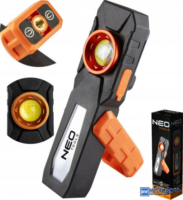 Akkus Műhely-Vizsgálólámpa, Tölthető, 500Lum Cob Led, 10W NEO Tools 99-072 - Image 3