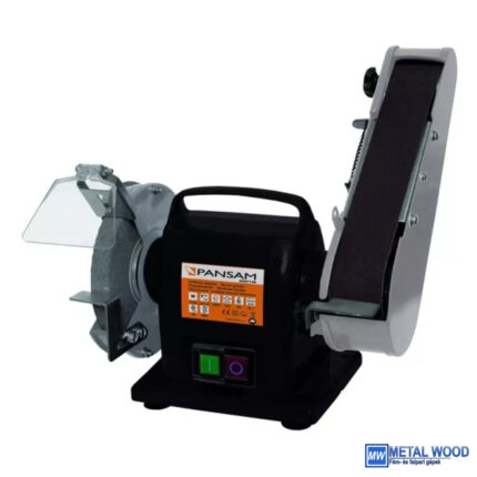 Köszörűkorongos és szalagcsiszoló asztali köszörű 200W, 150x20x12,7, szalagméret 50x686, elektromágneses biztonságikapcsoló