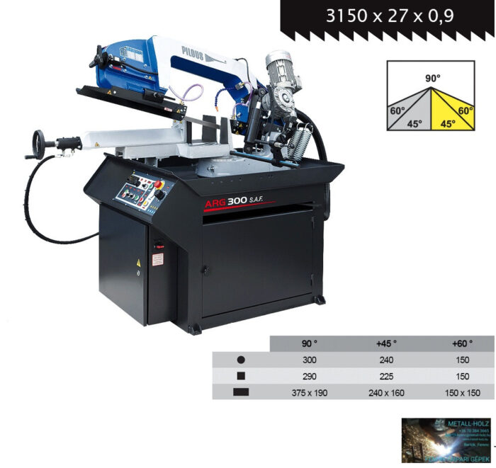 PILOUS ARG300 hidraulikus félautomata szalagfűrészgép - Image 1