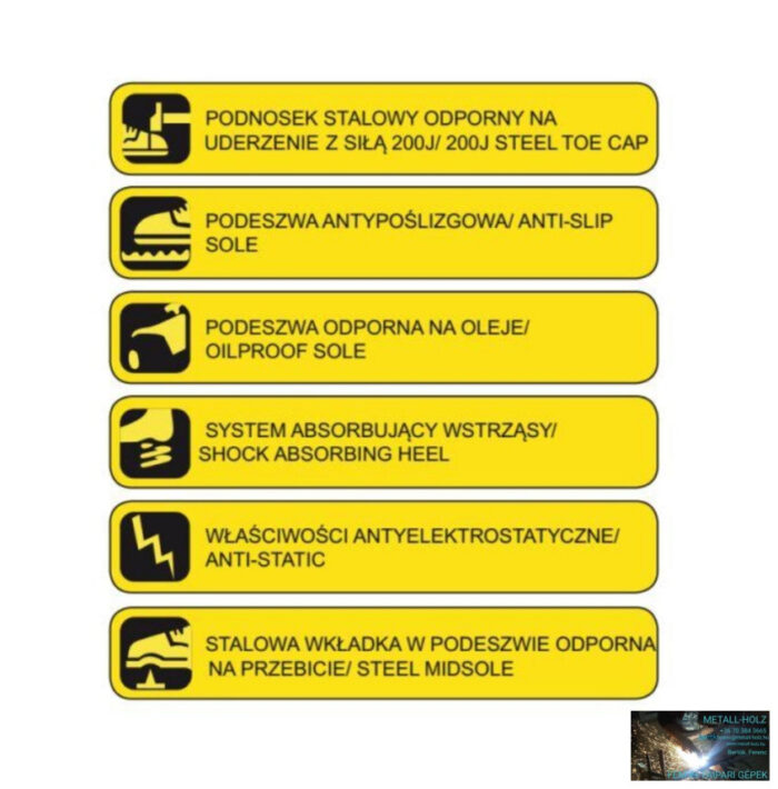 Munkavédelmi bakancs T1A, bőr, S1P SRC kat. - Image 3