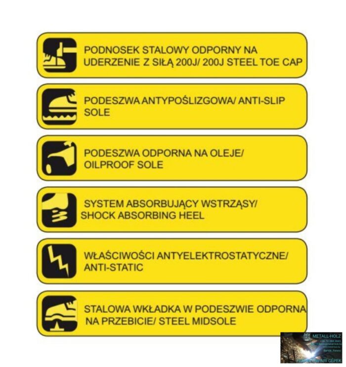 Munkavédelmi bakancs T2A, szarvasbőr, S1P SRC kat. - Image 3