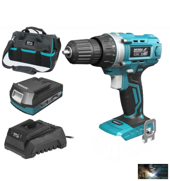 Dedra akkumulátoros fúró-, csavarozó 18 V készlet (akku + töltő + táska) - Image 1