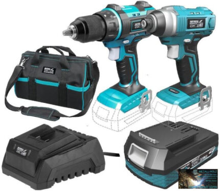 Dedra akkumulátoros fúrógép + csavarozó 18 V készlet (akku + töltő + táska)