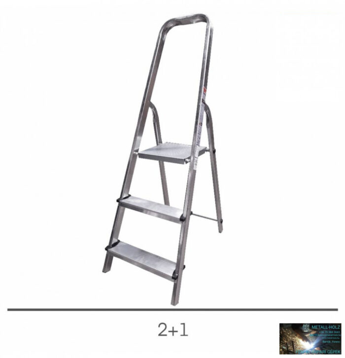 Létra háztartási 2+1 alu. 150 kg Basic EN131 - Image 1