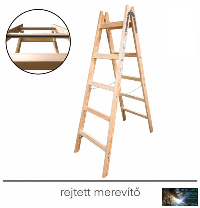 Létra fa, UNIVERZÁLIS, akasztóval 5 fokos - Image 1