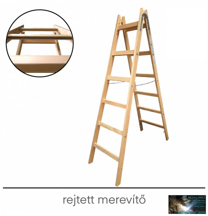 Létra fa, UNIVERZÁLIS, akasztóval 6 fokos - Image 1