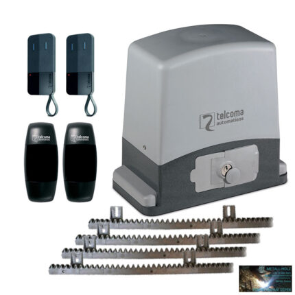 CARDIN / TELCOMA tolómotor szett 600 kg-ig, EDGE adóval, 4m fogasléc, 230V Kit Evo 600/CRV4