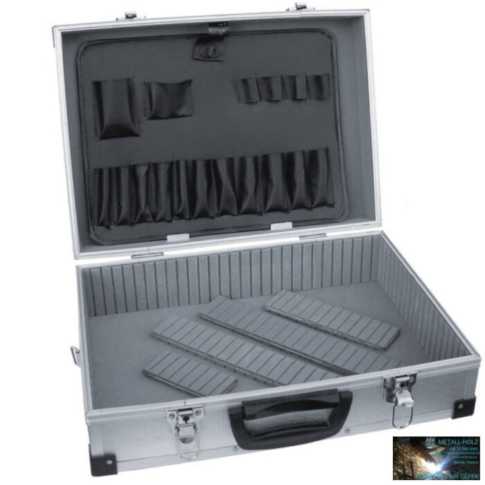 Alumínium bőrönd 460x325x150, ezüstszínű - Image 1