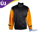 Parweld Panther BLACK PPE bőr ujjú hegesztőkabát méret: M-L-XL-2XL-3XL-4XL