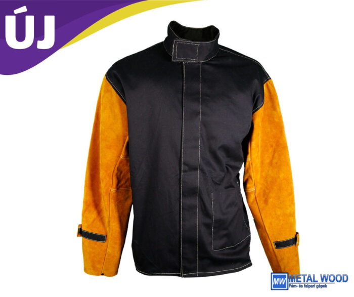 Parweld Panther BLACK PPE bőr ujjú hegesztőkabát méret: M-L-XL-2XL-3XL-4XL - Image 1