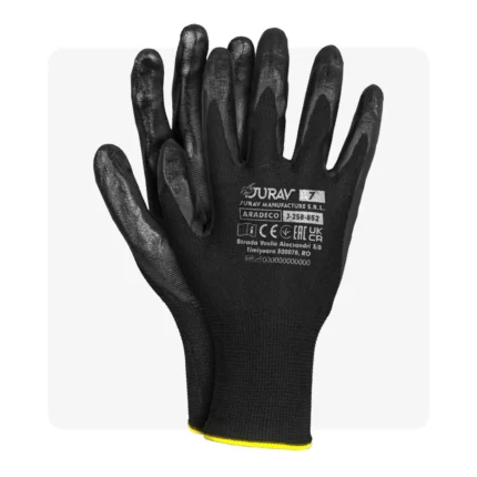 ARADECO latex mártott fekete munkavédelmi kesztyű