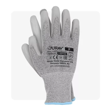 DEVACUT PU mártott szürke vágásbiztos munkavédelmi kesztyű