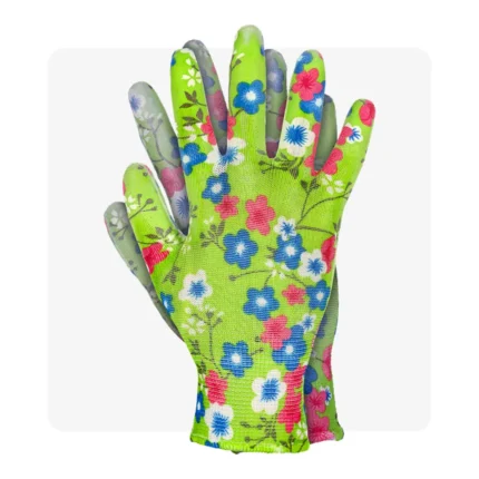 FLORI PU mártott virágos női munkavédelmi kesztyű