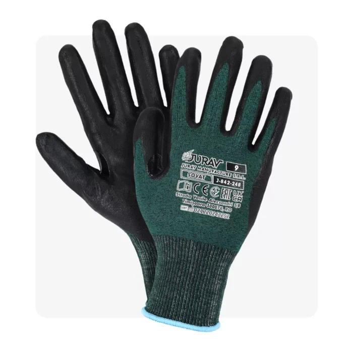SOVAT mikrohabos nitril mártott zöld munkavédelmi kesztyű - Image 1