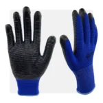PLUMO NB nitril mártott kék bordázott munkavédelmi kesztyű