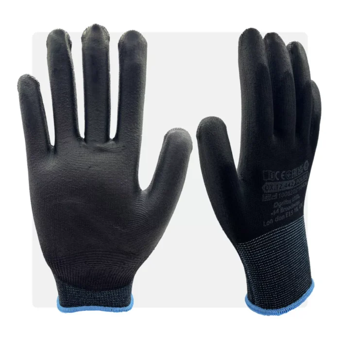 POLIUR BB PU mártott fekete munkavédelmi kesztyű - Image 1