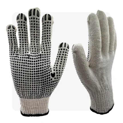 RND400 fekete pöttyözött tenyerű cérna munkavédelmi kesztyű