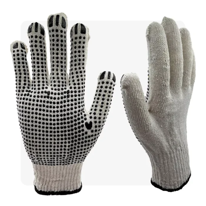 RND400 fekete pöttyözött tenyerű cérna munkavédelmi kesztyű - Image 1