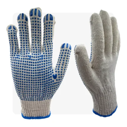 RND400 kék pöttyözött tenyerű cérna munkavédelmi kesztyű