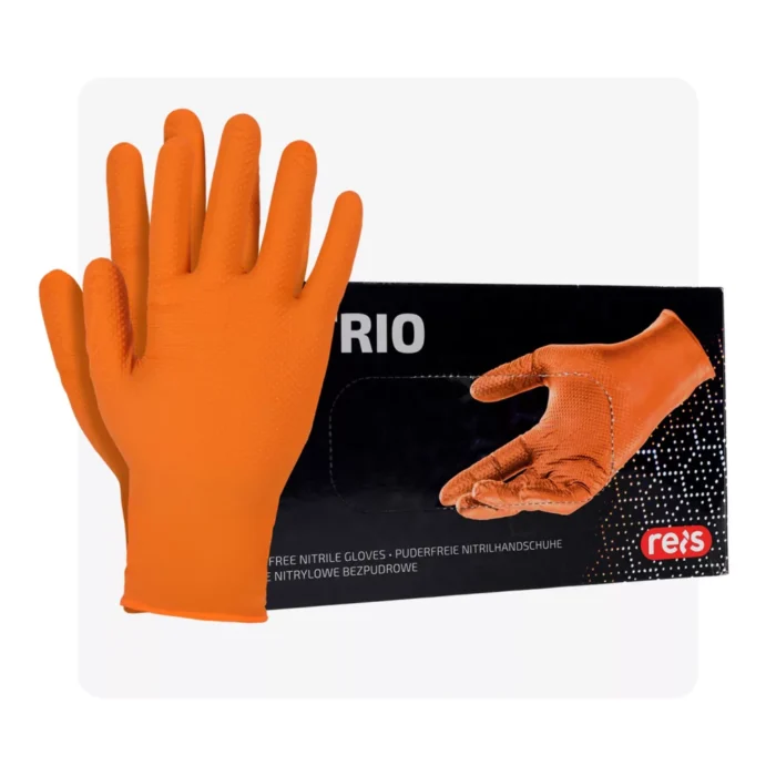 RNITRIO GRIFF P púdermentes gyémánt felületű narancs nitril munkavédelmi kesztyű 50db - Image 1