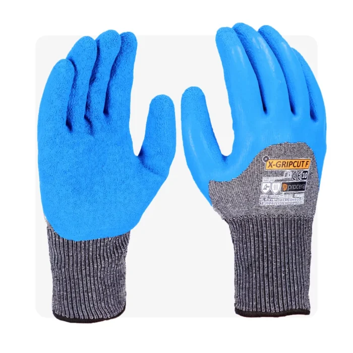 GRIPCUT latex mártott kék vágásbiztos munkavédelmi kesztyű - Image 1