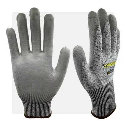 CUT5 PU mártott szürke vágásbiztos munkavédelmi kesztyű