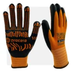 ORFLEX mikrohabos nitril mártott narancs képernyő érzékelő munkavédelmi kesztyű