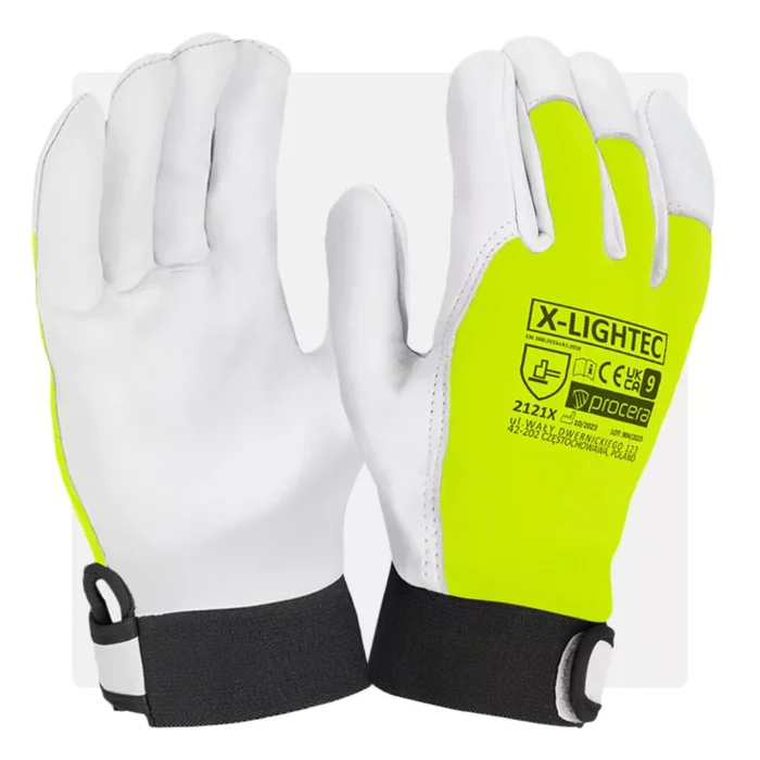 ZR-BOR-TEPZAR-FLUO kecskebőr neon munkavédelmi kesztyű - Image 1